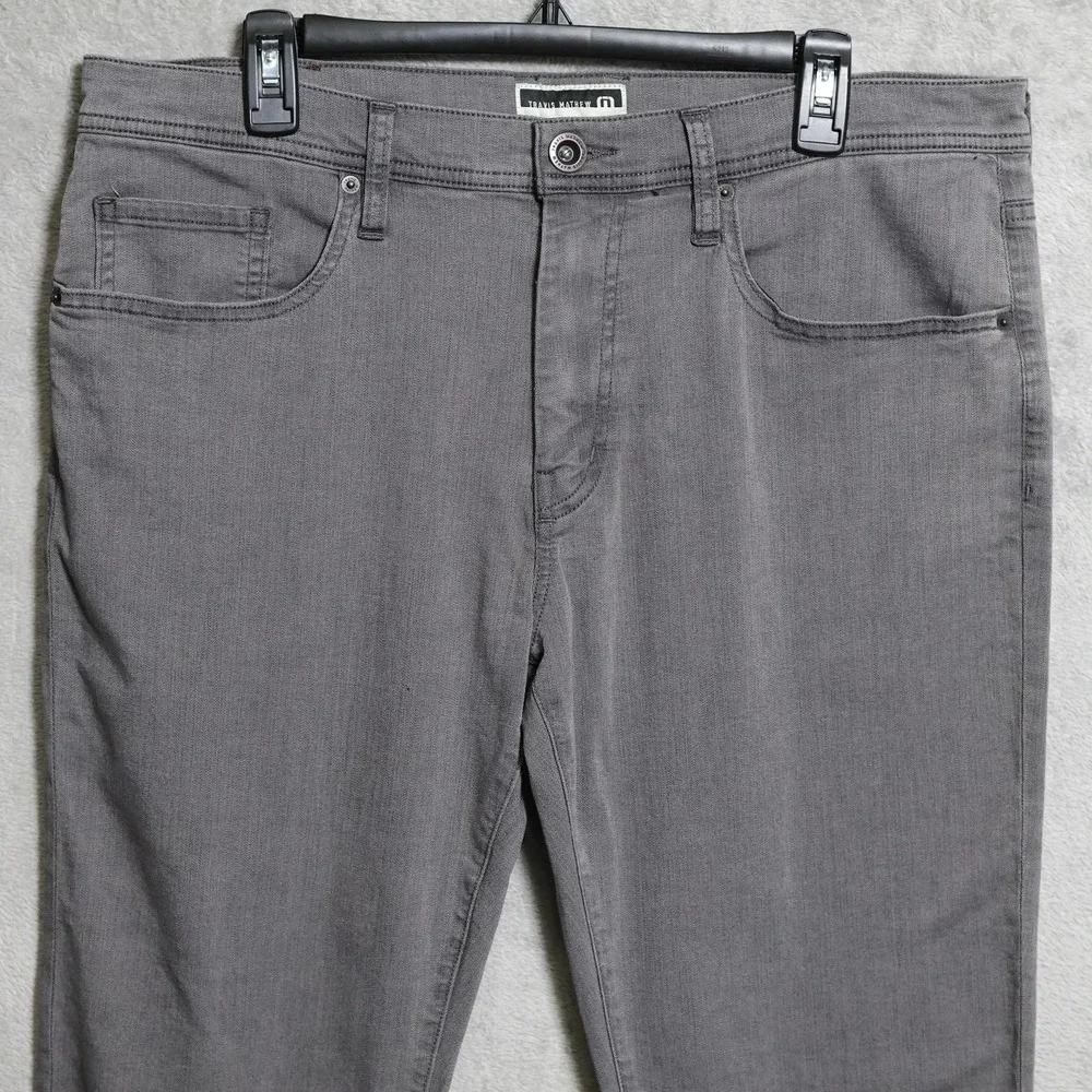 Travis Mathew Jeans Mens 36x27.5 Grey Pants Stretch Casual Golf Trousers Preppy